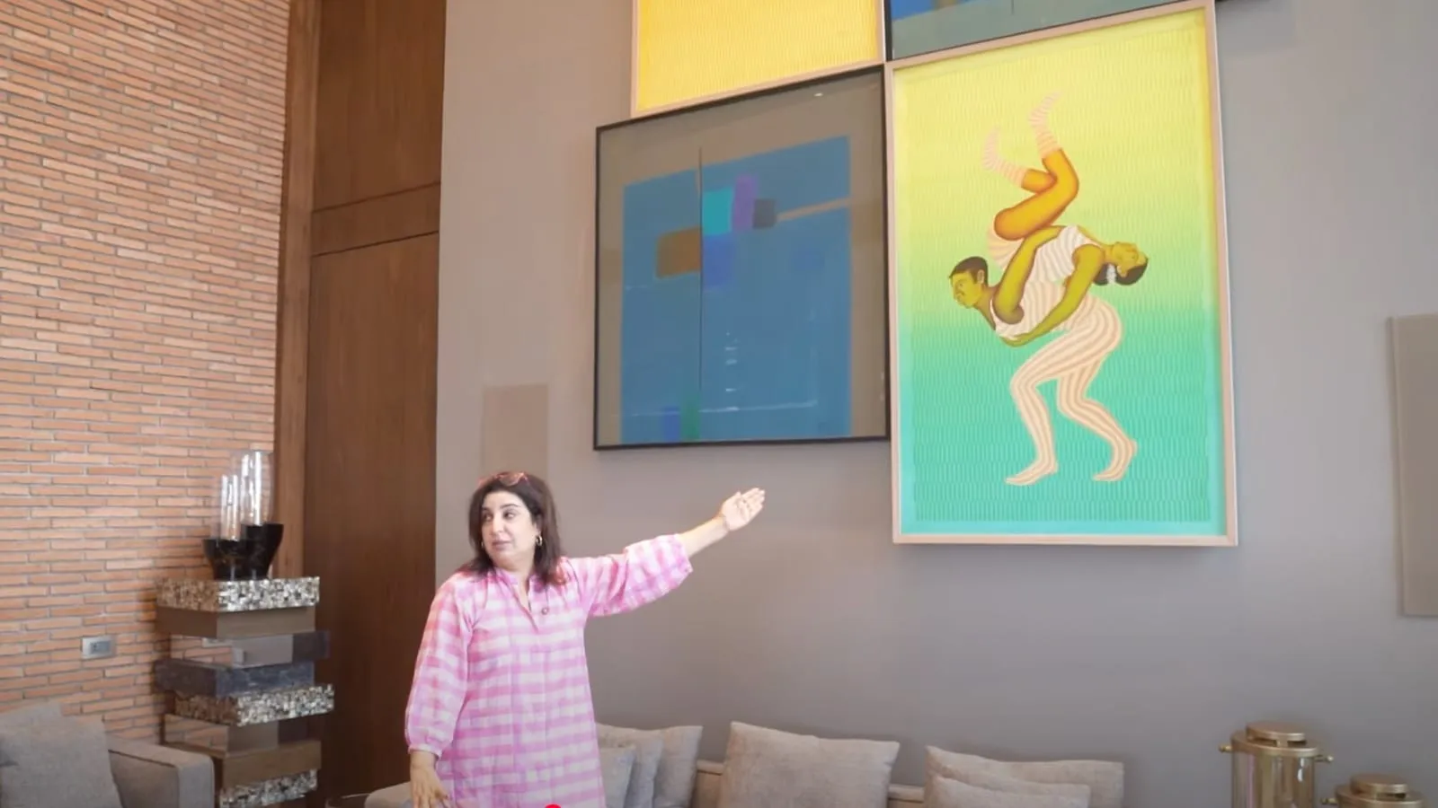 A look inside Jackky Bhagnani and Rakul Preet Singh’s apartment. (Pic: Farah Khan/YT)