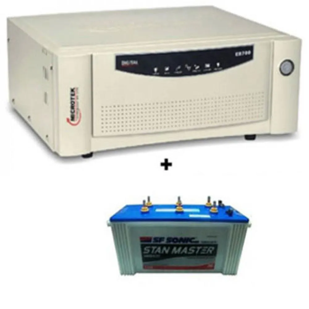 Microtek Home Ups EB 700 Sine Wave + Sfsonic Stan Master SM 8500 (150Ah ...