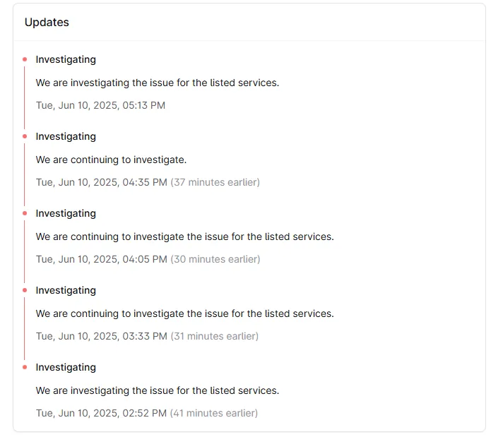 openai chatgpt down status evening