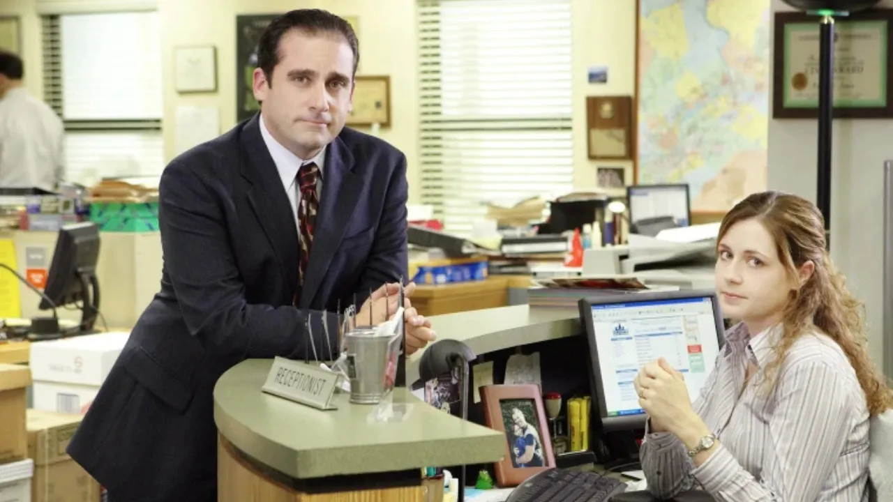 Jenna Fischer and Steve Carell