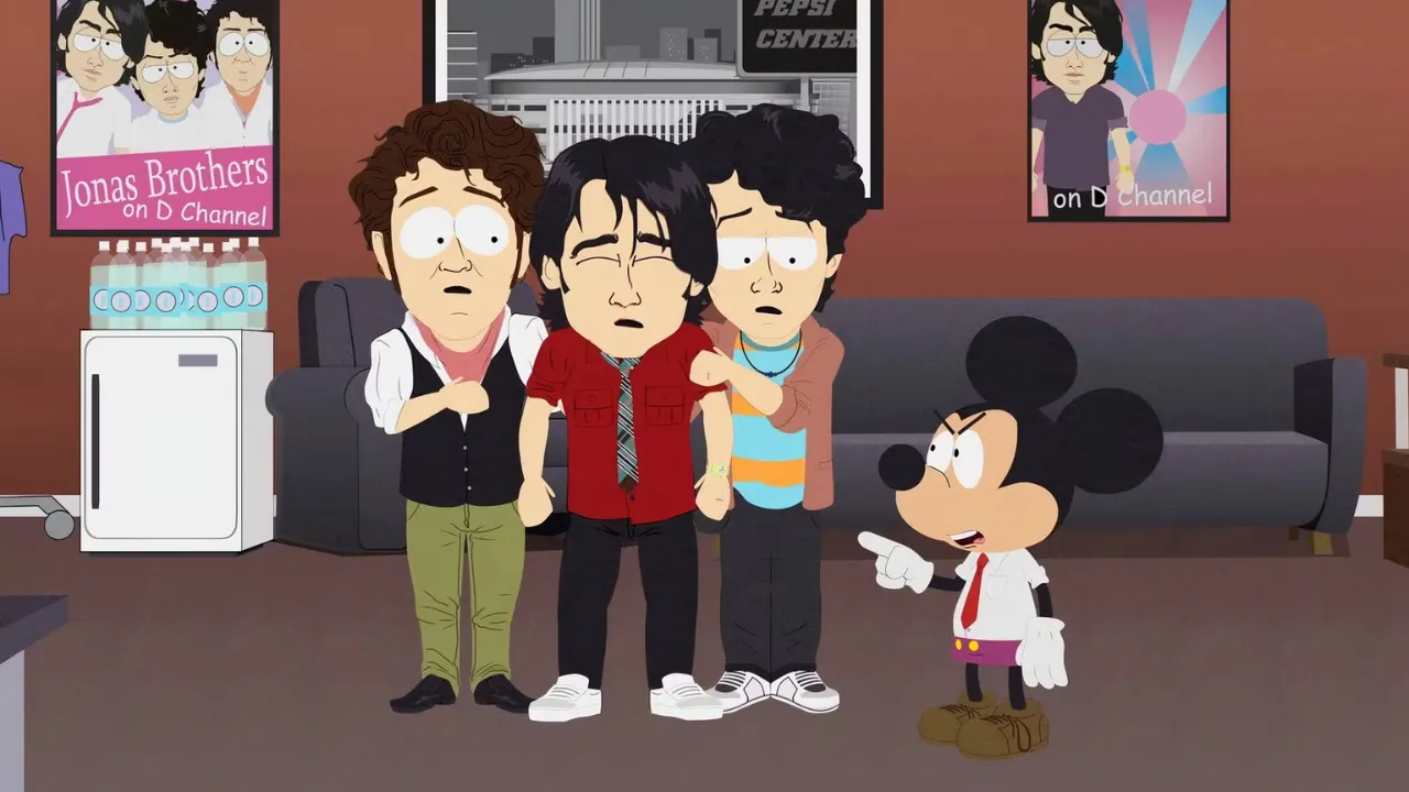 Jonas Brothers and Mickey Mouse in South Park