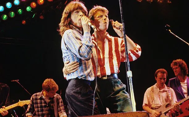 David Bowie and Mick Jagger