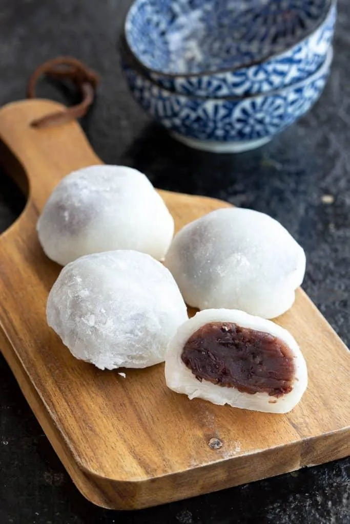 Daifuku Mochi - Japanese Sweet Bean Rice Cakes | Wandercooks