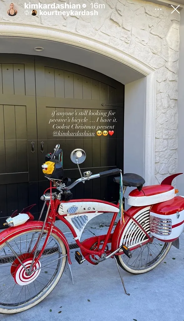 Kim Kardashian Gifted Kourtney Kardashian Pee-wee Herman's Red Bike