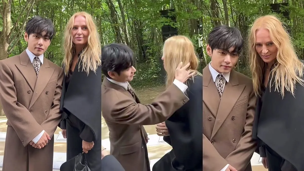 BTS' V's Heartwarming Gesture Towards Uma Thurman At Paris Fashion Week  Goes Viral - Watch Video | Outlook India