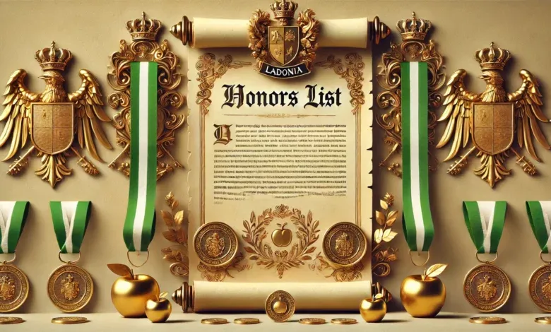 The New Years' Honours List 2025 &sstarf; Court Circular, Nobility &sstarf; The Ladonia  Herald