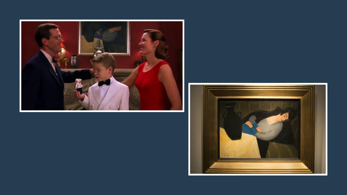 The painting, titled Sleeping Lady with Black Vase