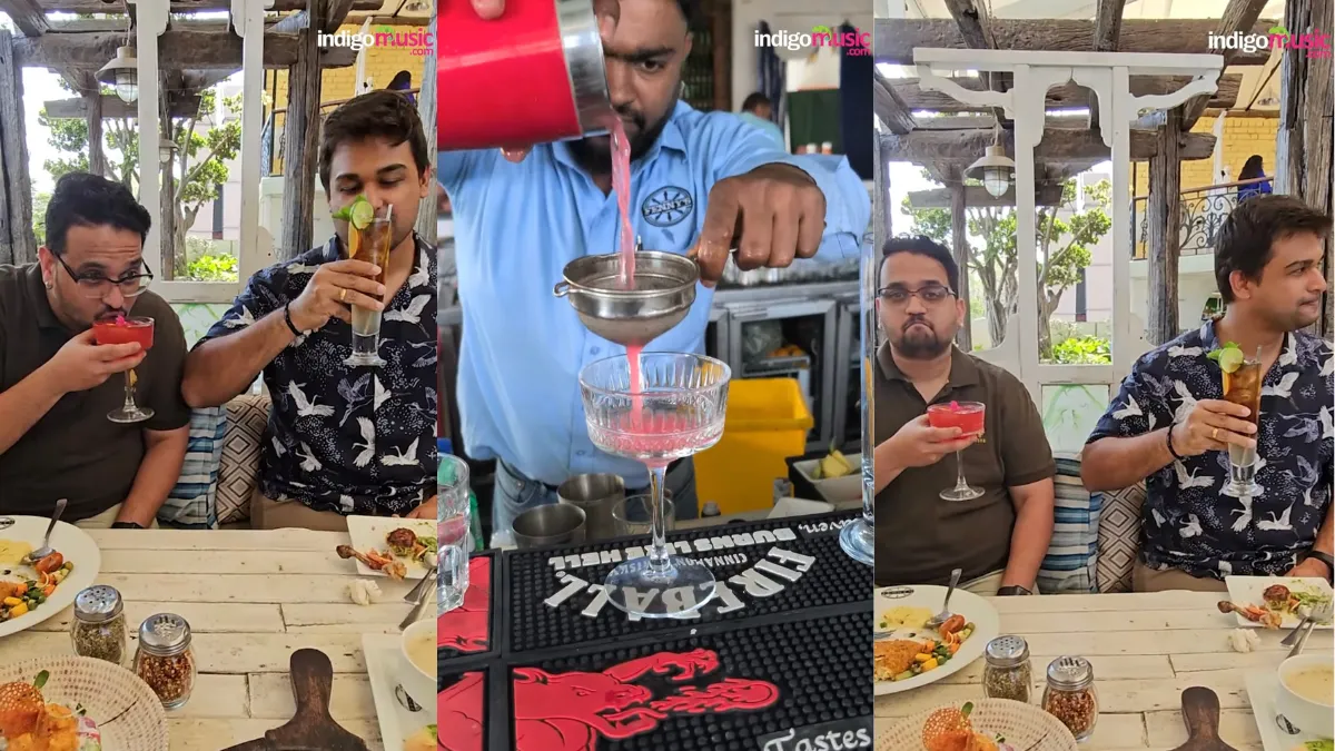 RJ Rohit and RJ Adarsh sipping on expertly crafted cocktails at Fenny’s Lounge & Kitchen