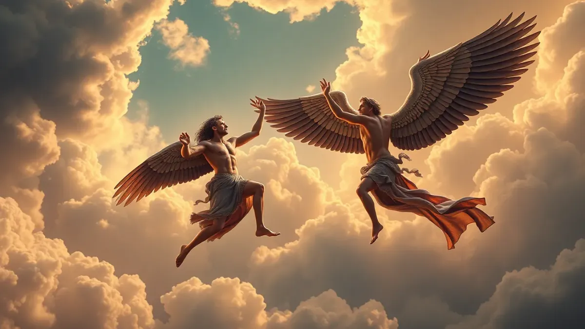 Icarus and his father Daedalus 