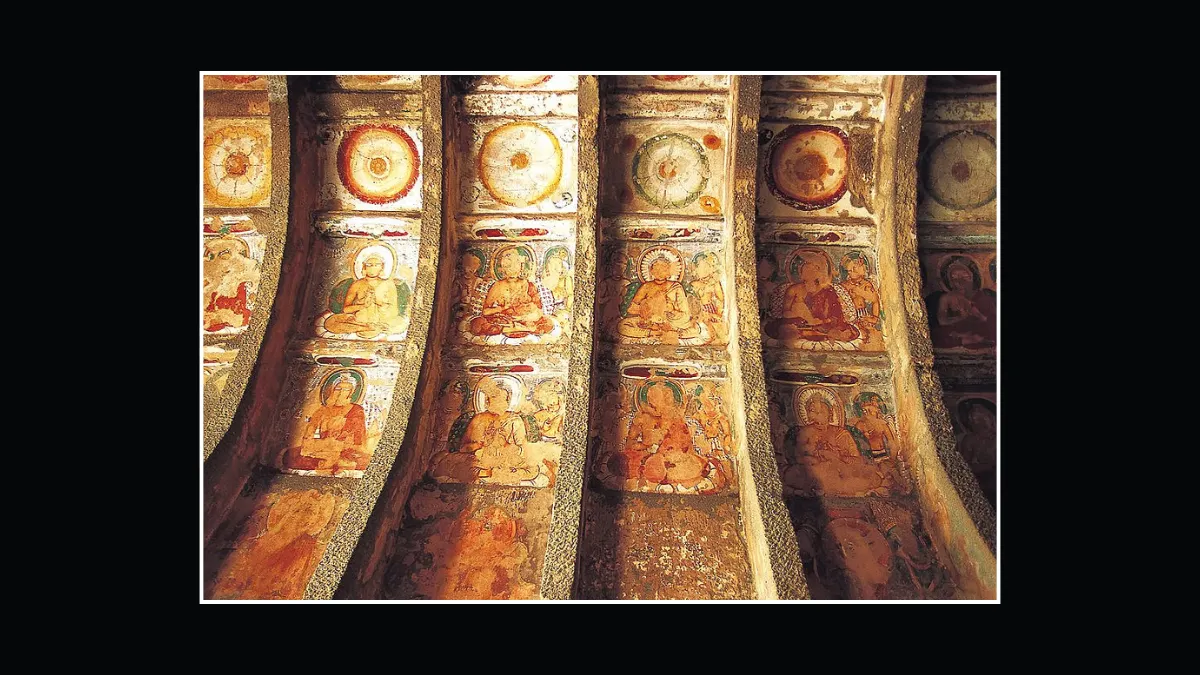 frescoes--Ajanta and Ellora caves