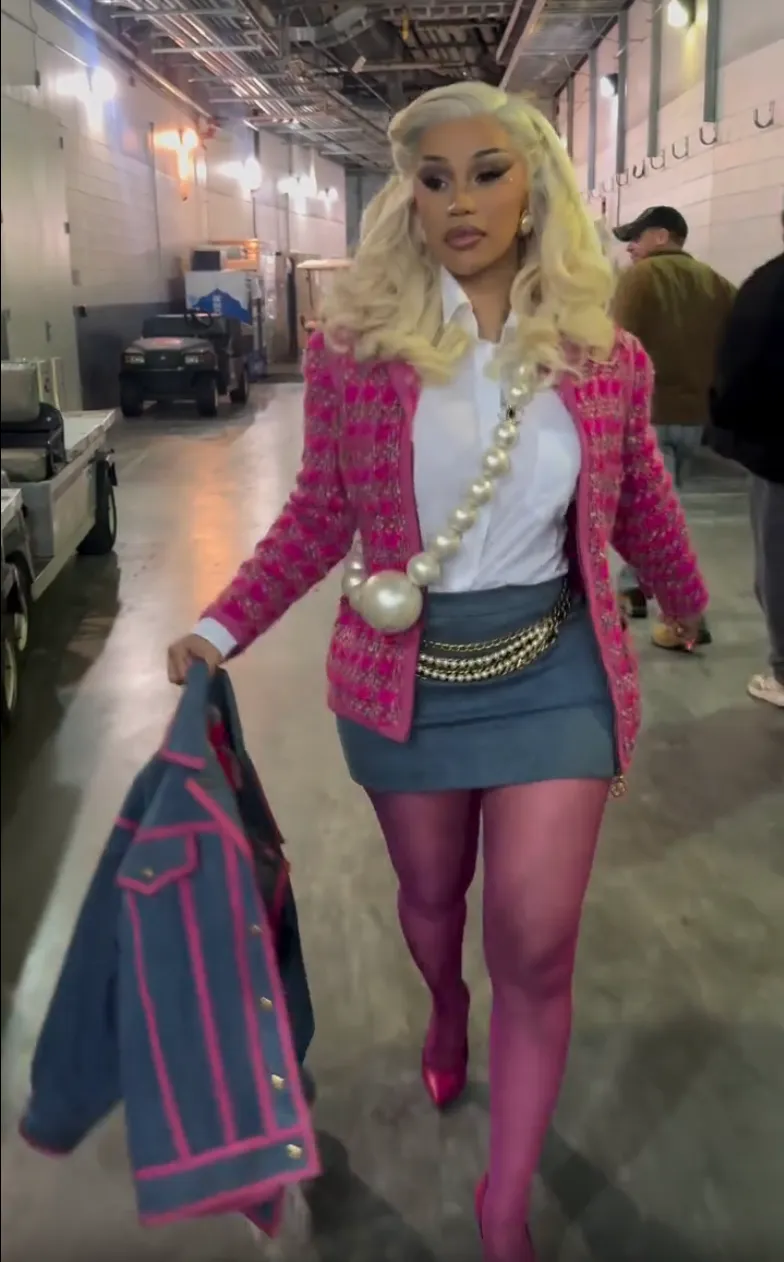 Cardi B Delivers Chanel Barbie Vibes at Stefon Diggs' Patriots Game | Us  Weekly