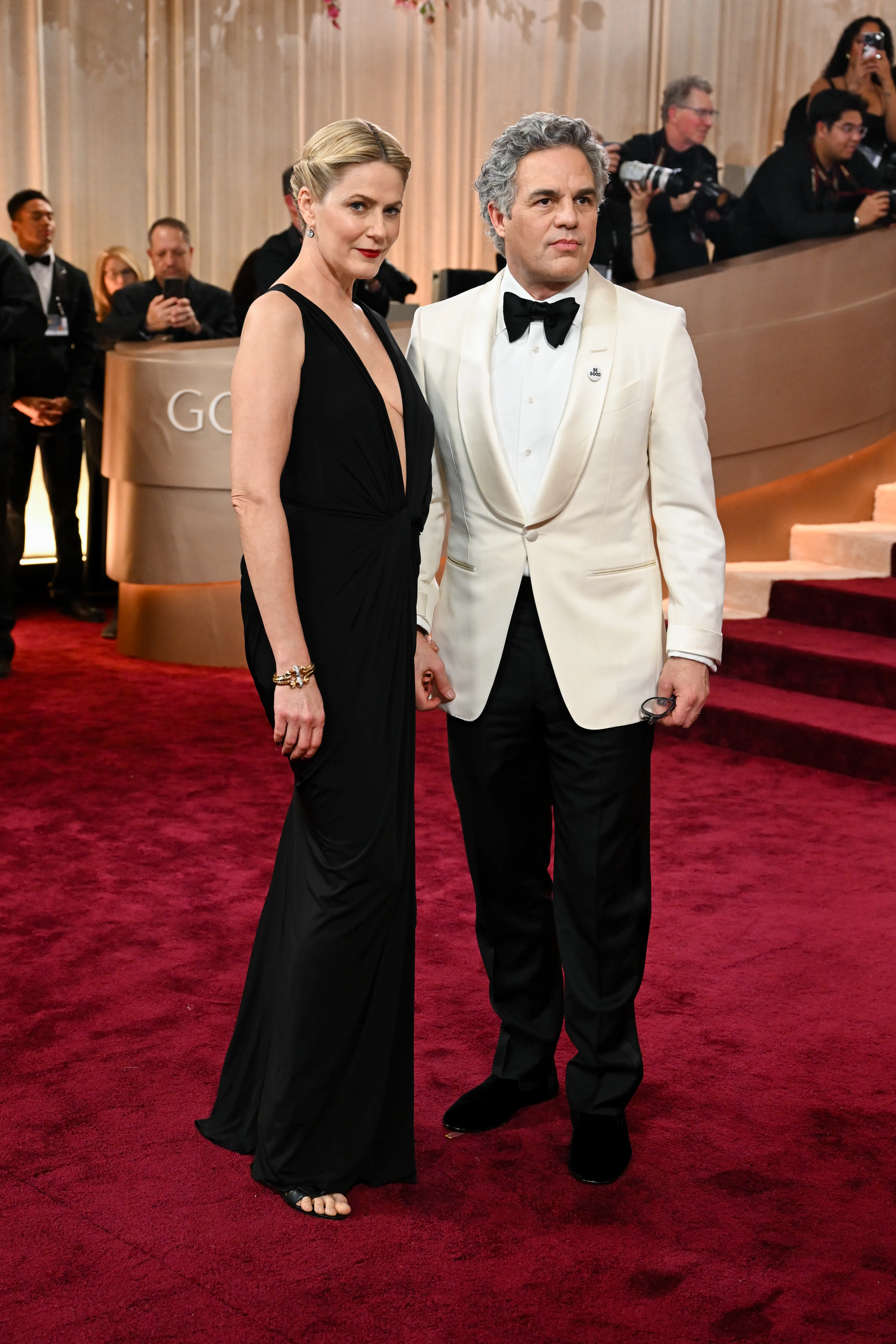 Sunrise Coigney and Mark Ruffalo arriving at the 83rd Annual Golden Globes  - Arrivals - Golden Globes
