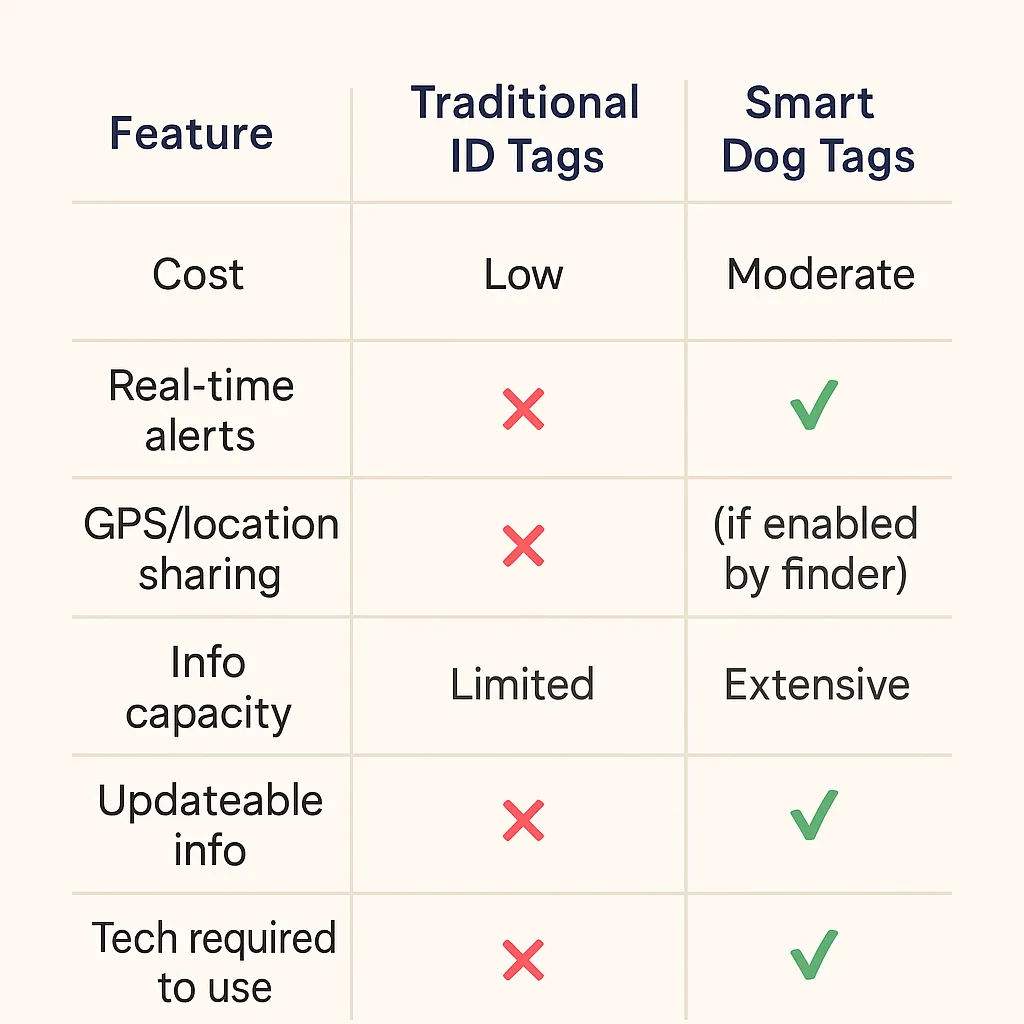 dog tag vs traditional tags comparision