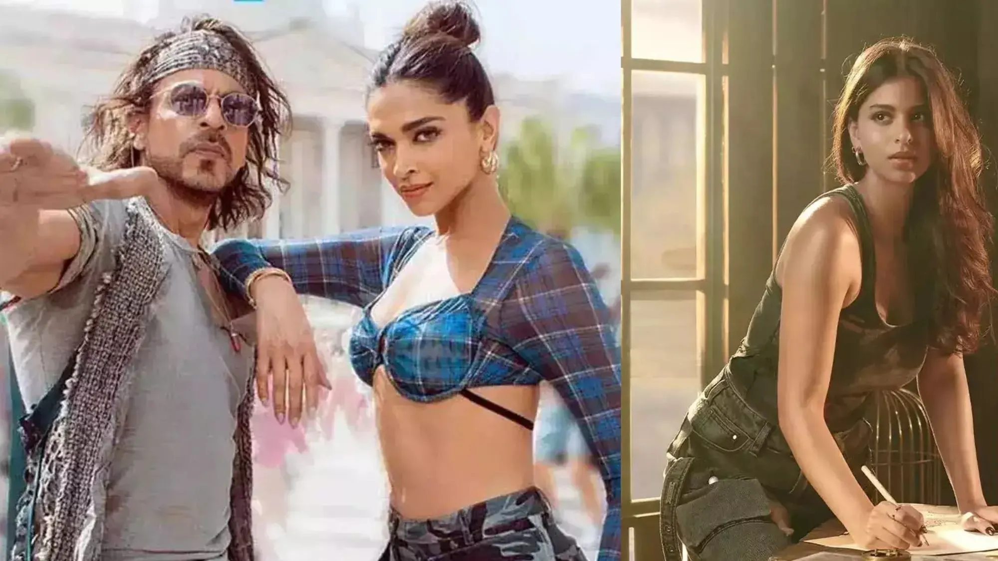 Shah Rukh Khan, Suhana Khan and Deepika Padukone