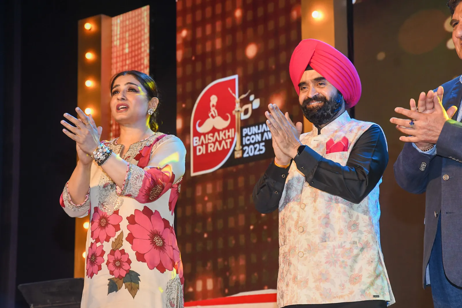 Charan Singh Sapra with Raveena Tandon