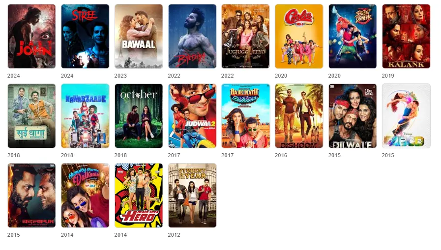 varun dhawan films