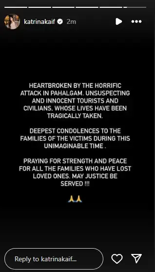 Katrina Kaif said Its painful to see such violence in a place known for its natural beauty and peace