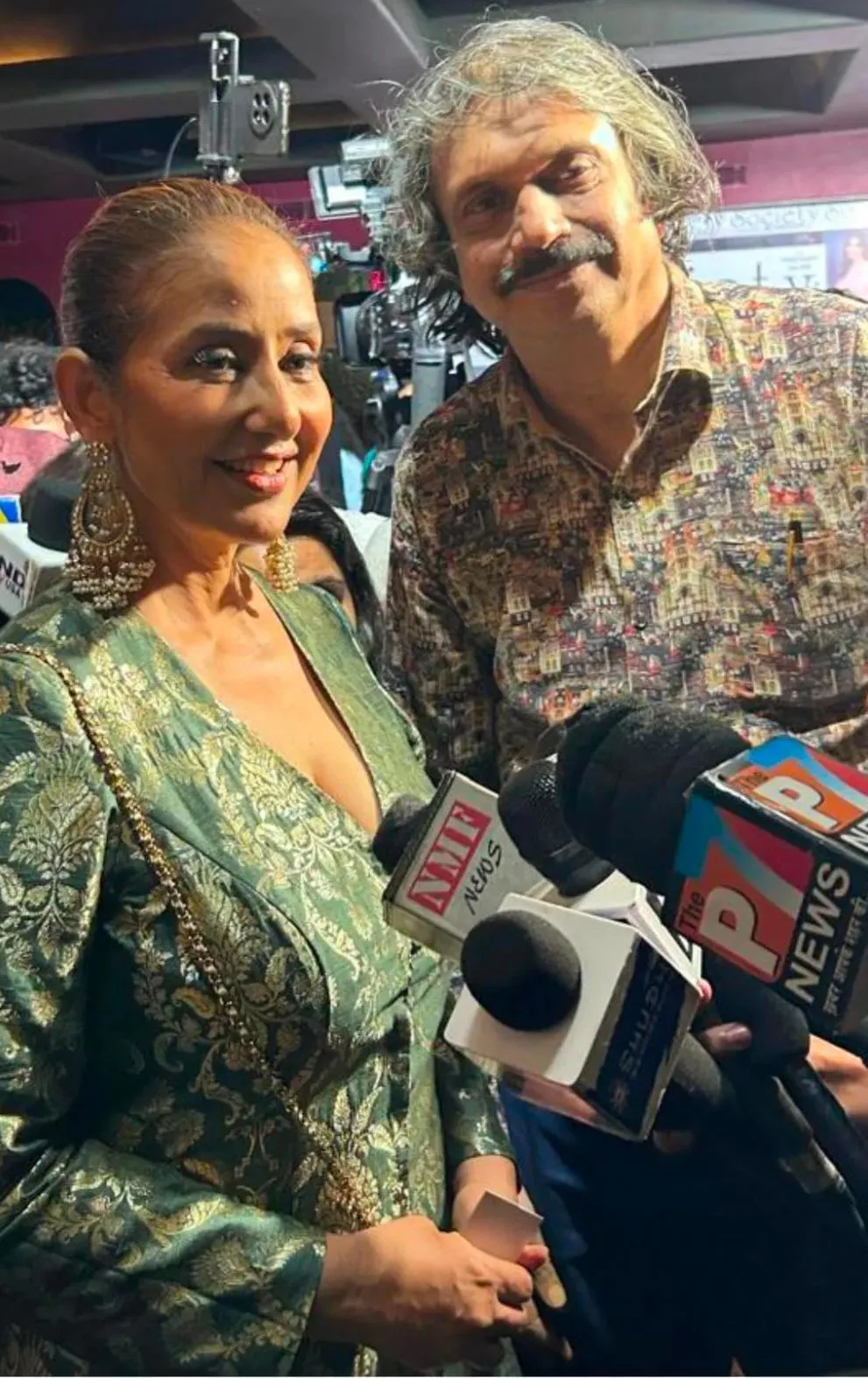 Manisha Koirala with sr journalist Chaitanya Padukone