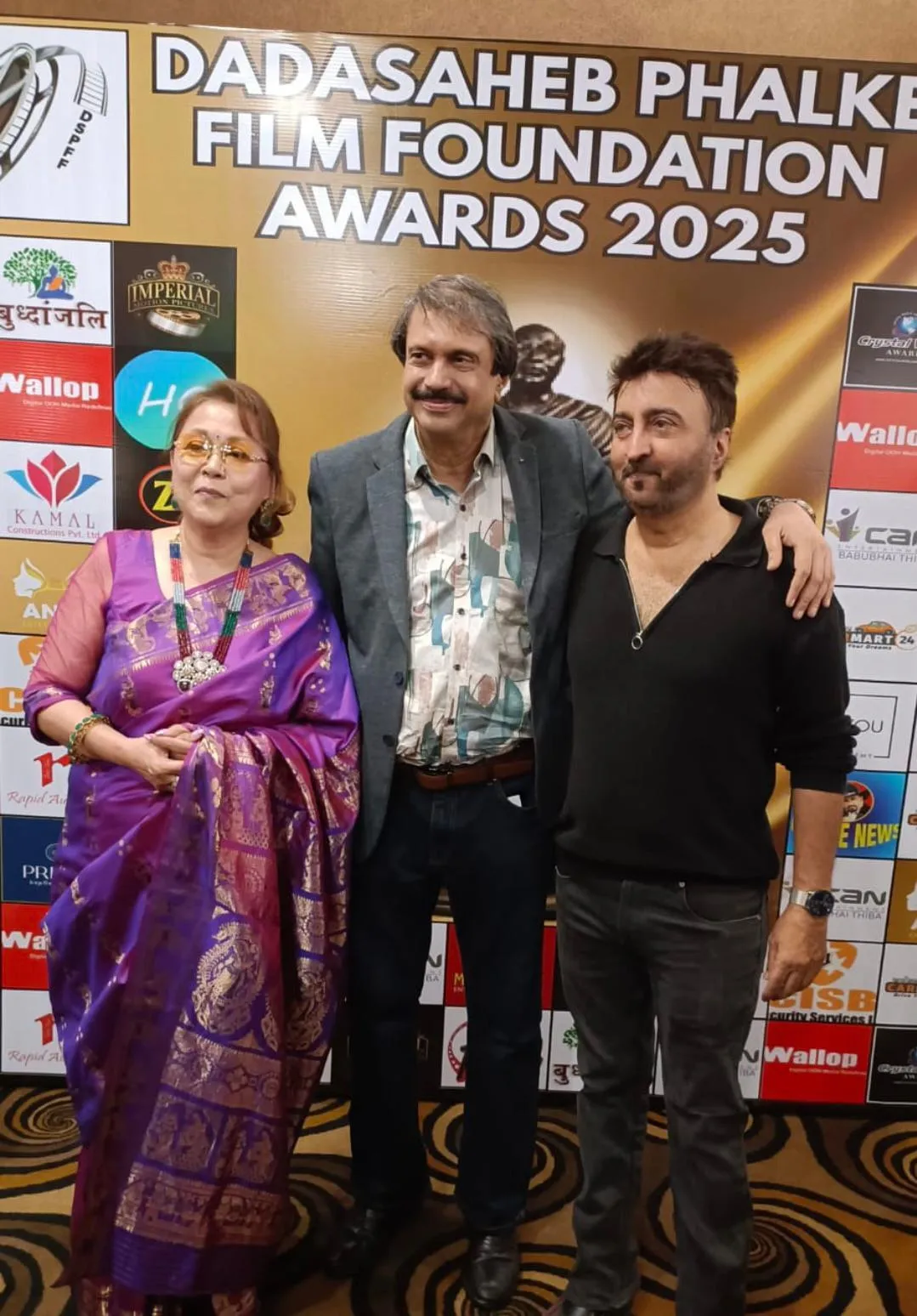 Purnima (Sushma) Shrestha, Chaitanya Padukone with actor (Master) Raju