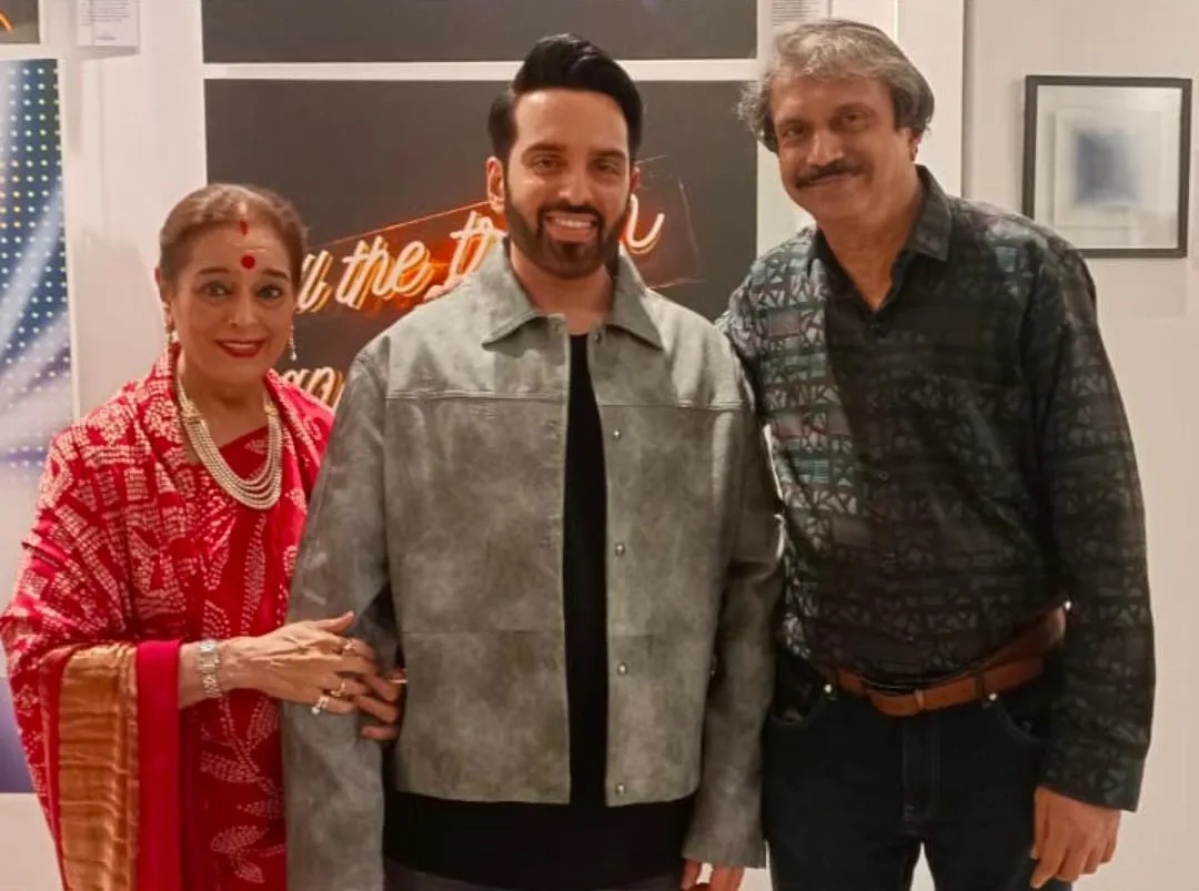 Punam Sinha, with son Luv S. Sinha and sr journalist Chaitanya Padukone