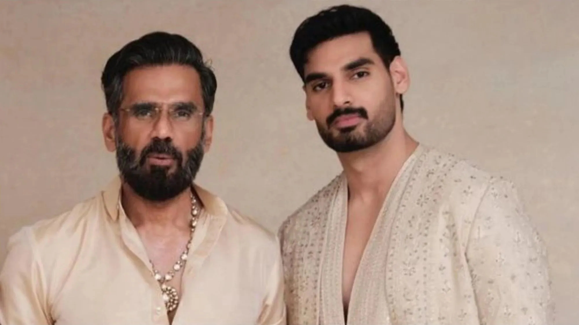 Suniel Shetty and Ahan Shetty