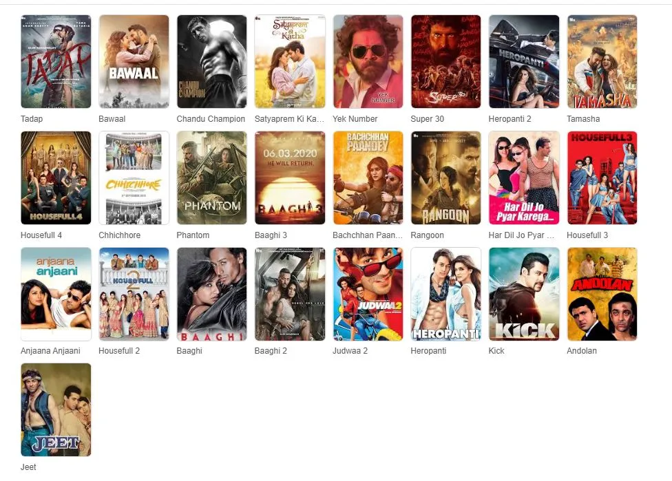 Nadiadwala Grandson Entertainment films