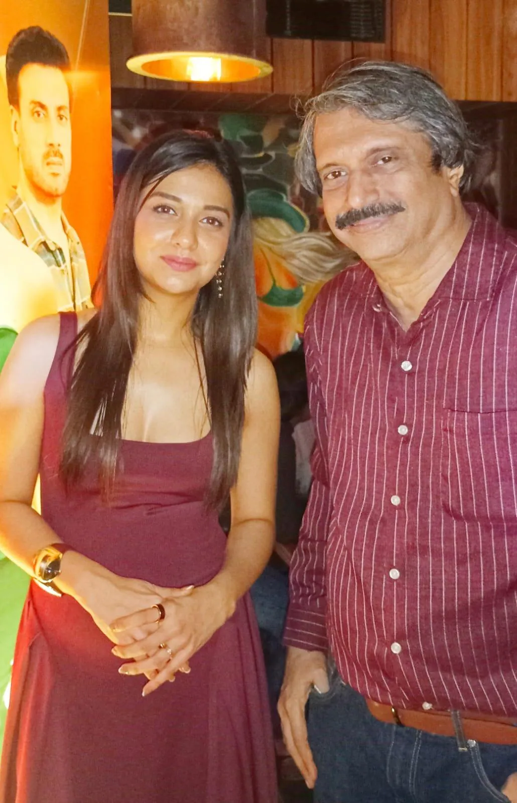 Kutingg actress Divya Agarwal with sr journalist Chaitanya Padukone