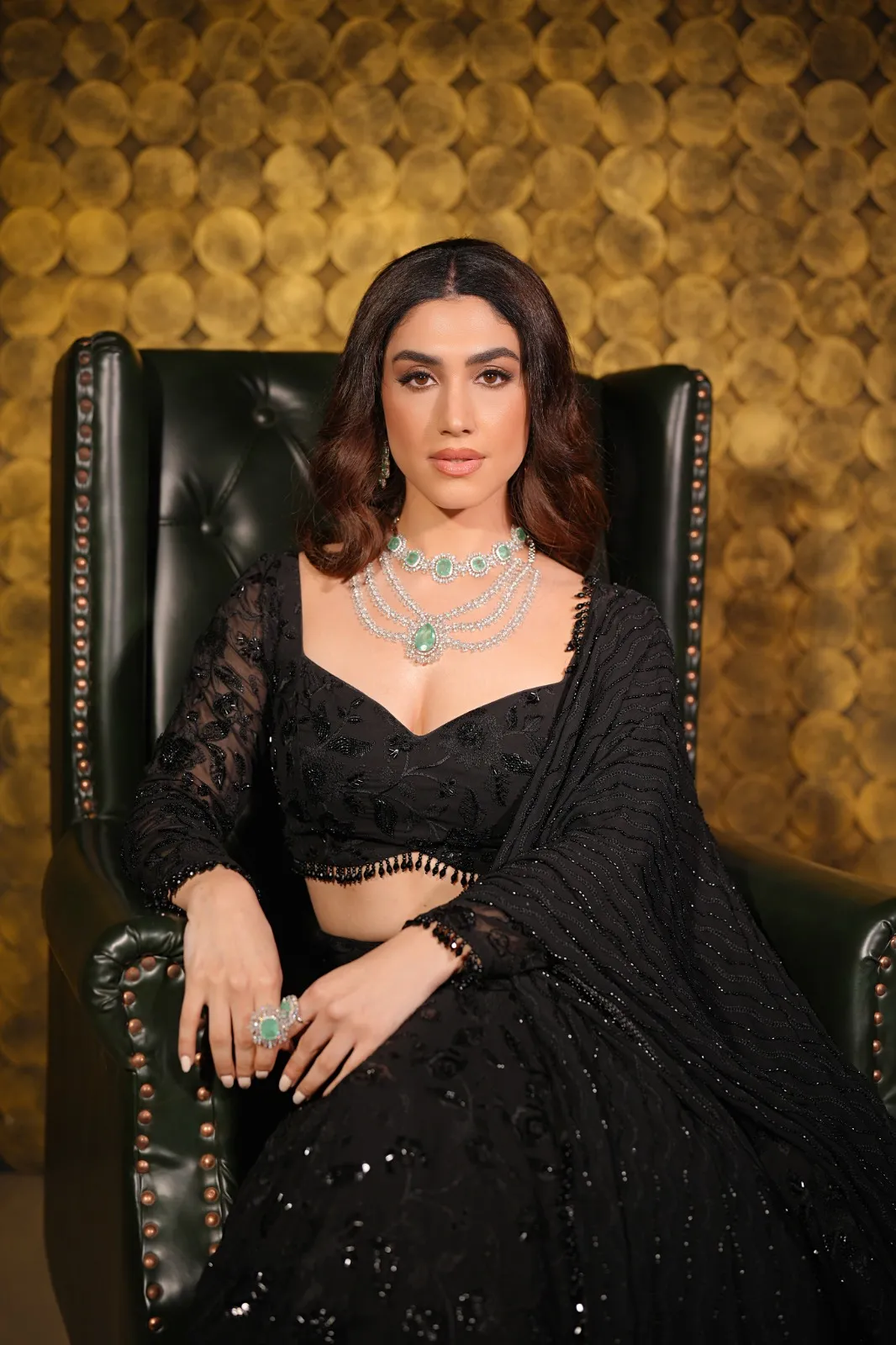Delbar Arya dazzled in an all-black lehenga-choli
