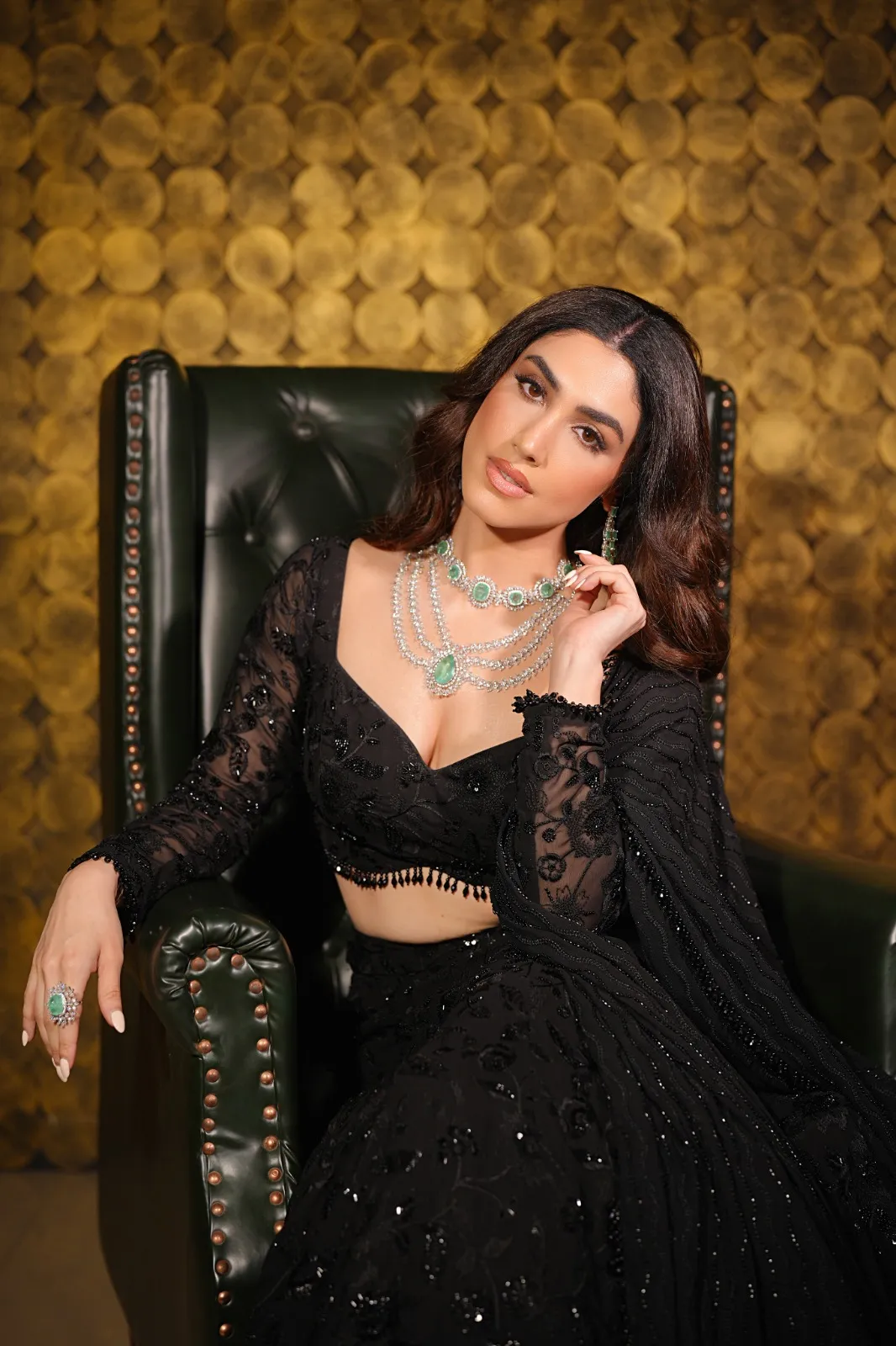 Delbar Arya dazzled in an all-black lehenga-choli