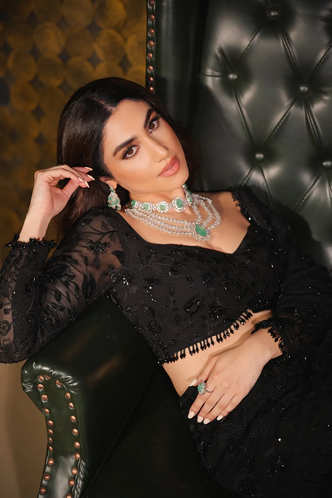 Delbar Arya dazzled in an all-black lehenga-choli
