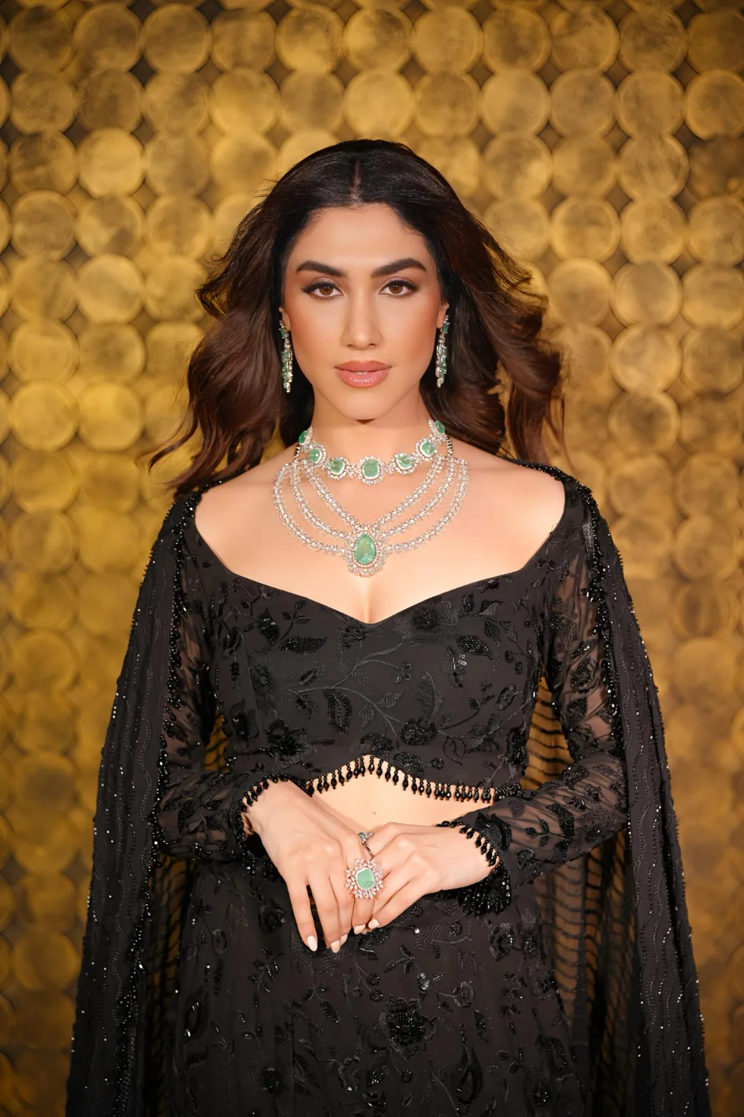 Delbar Arya dazzled in an all-black lehenga-choli
