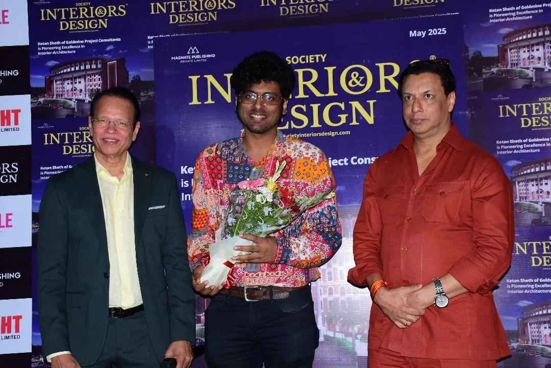 at  Society I and D mag launch Ashok D, Siddhant G and Madhur B