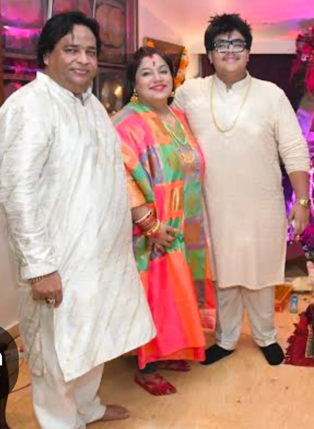 Rego B with his parents Govind Bansal and Rema Lahiri