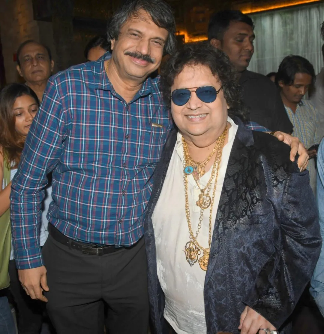 Legend Bappi Lahiri with sr journalist Chaitanya Padukone