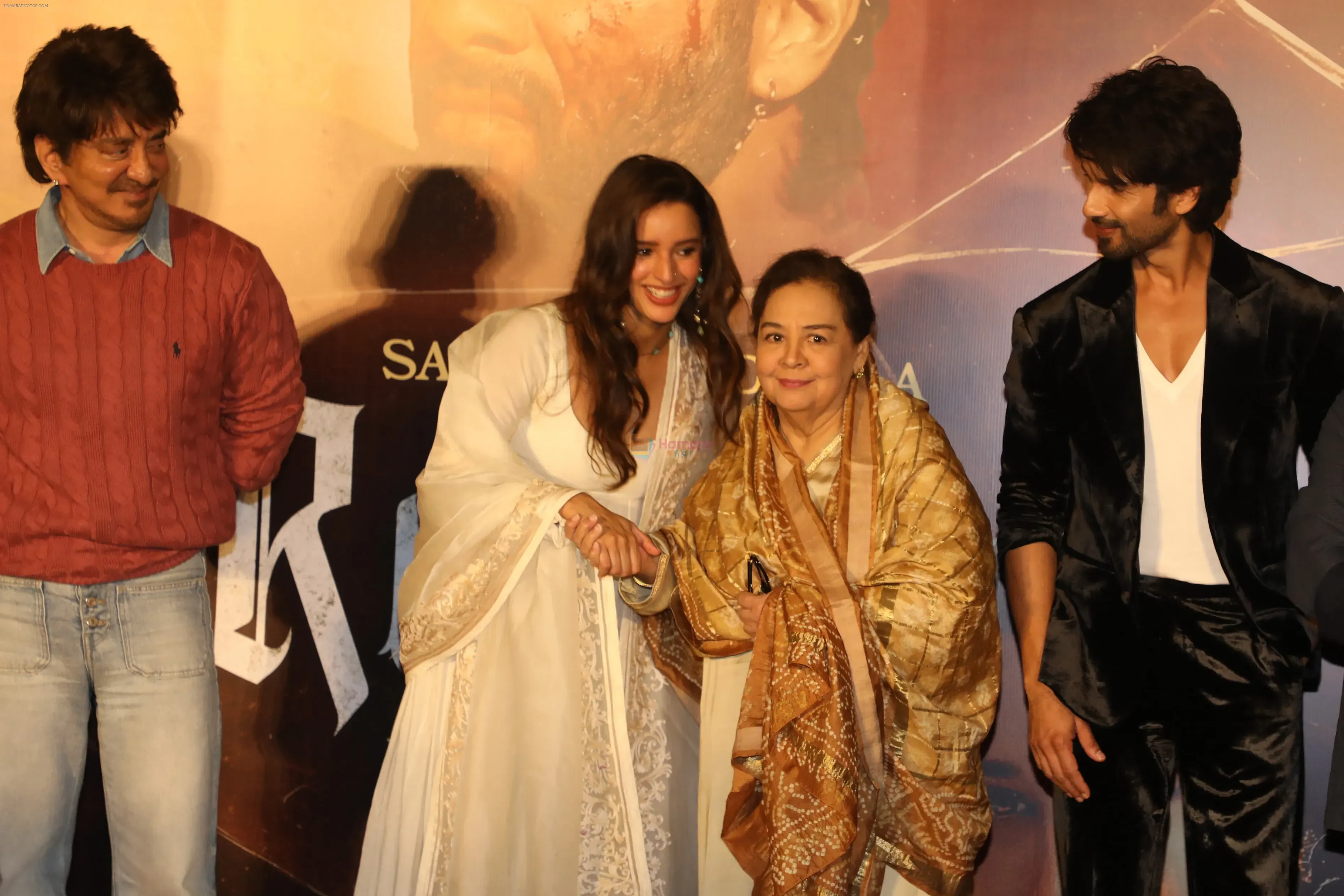 Sajid Nadiadwala, Tripti Dimri, Farida Jalal, Shahid Kapoor at O Romeo  Movie Trailer Launch / O Romeo Movie Trailer Launch - Bollywood Photos