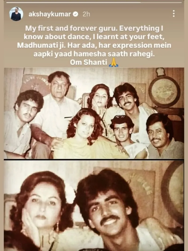 Akshay Kumar Pays Tribute To His Mentor And Actress Madhumati - Amar Ujala  Hindi News Live - 'आपकी याद हमेशा साथ रहेगी', अक्षय कुमार ने अपनी गुरु और  अभिनेत्री मधुमती को दी श्रद्धांजलि