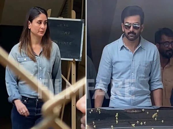 PHOTOS: Kareena Kapoor Khan and Prithviraj Sukumaran clicked after meeting  Meghna Gulzar | Filmfare.com