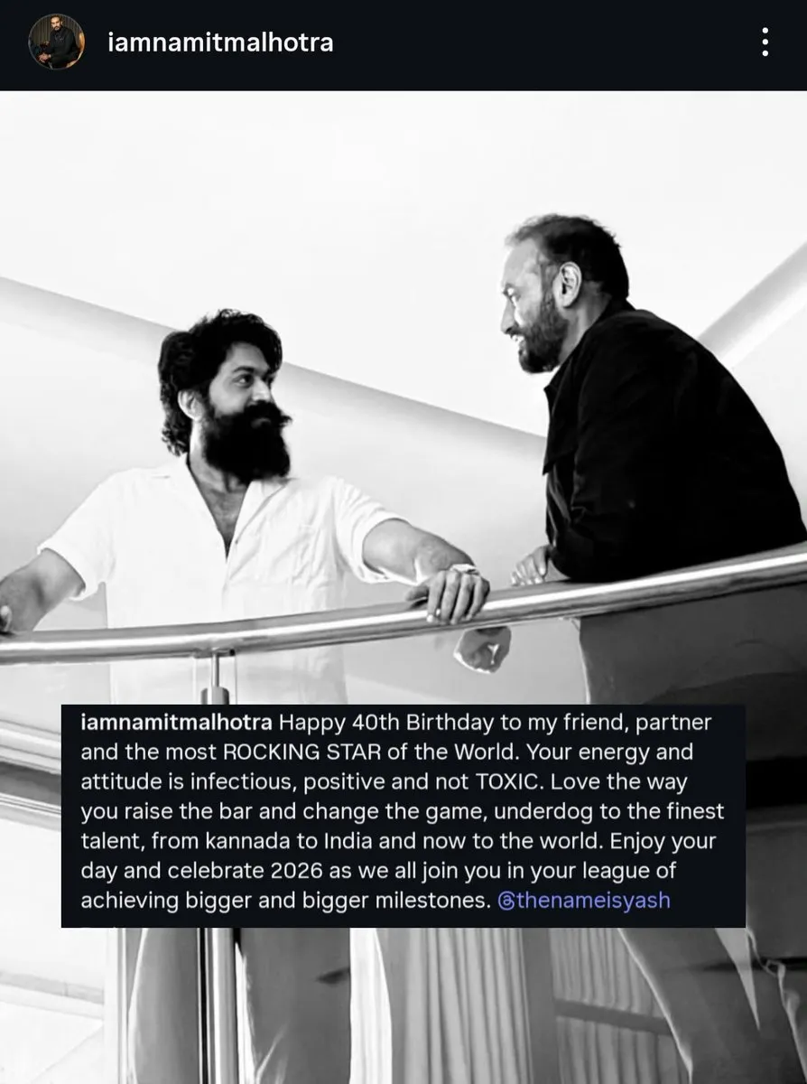 Namit Malhotra Wishes for BOSS Birthday ❤️ #ToxicTheMovie #Ramayana  @TheNameIsYash #Yash