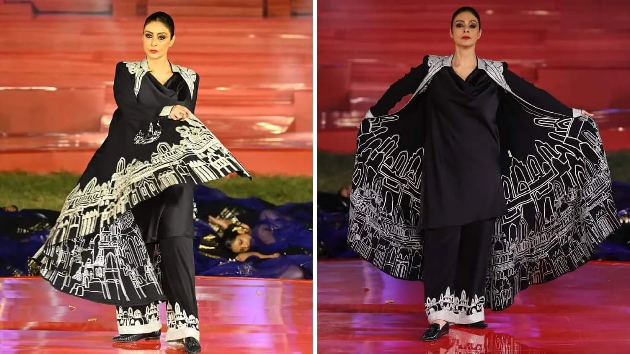 Tabu stuns in black as she turns showstopper for Abu Jani and Sandeep  Khosla's show