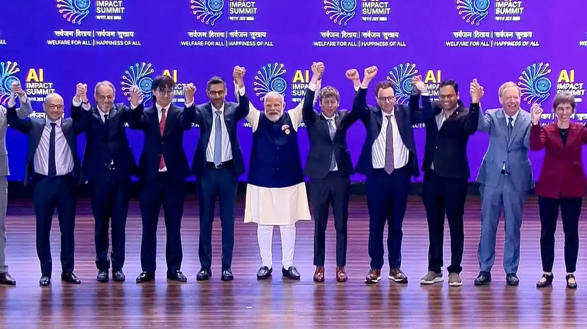 PM Modi unveils MANAV vision, calls for AI democratisation at summit