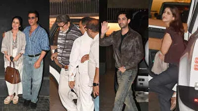 Amitabh Bachchan, Akshay Kumar, Abhishek Bachchan, Navya Nanda attend  special screening of Agastya Nanda, Simar Bhatia's 'Ikkis' which happens to  be Dharmendra's last film - PICS inside | Hindi Movie News -
