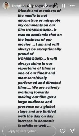 karan johar homebound