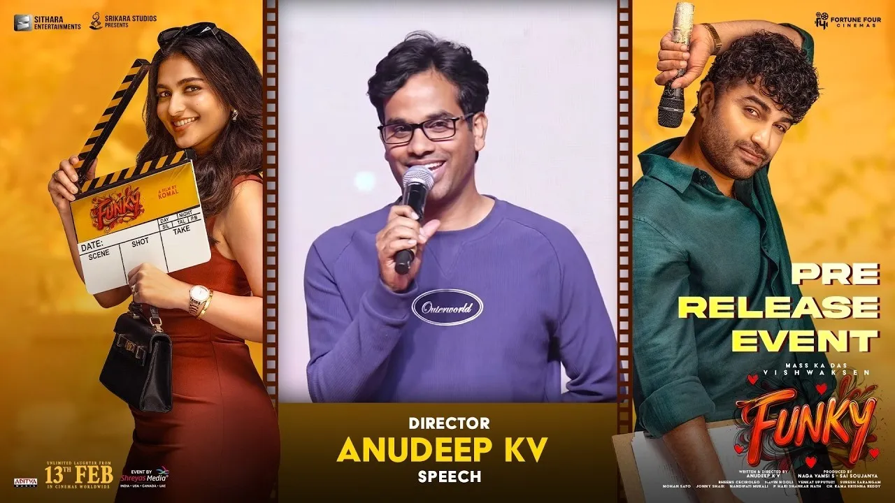 Anudeep KV Speech at FUNKY Pre Release Event | Vishwak Sen, Kayadu Lohar |  FEB 13th Release