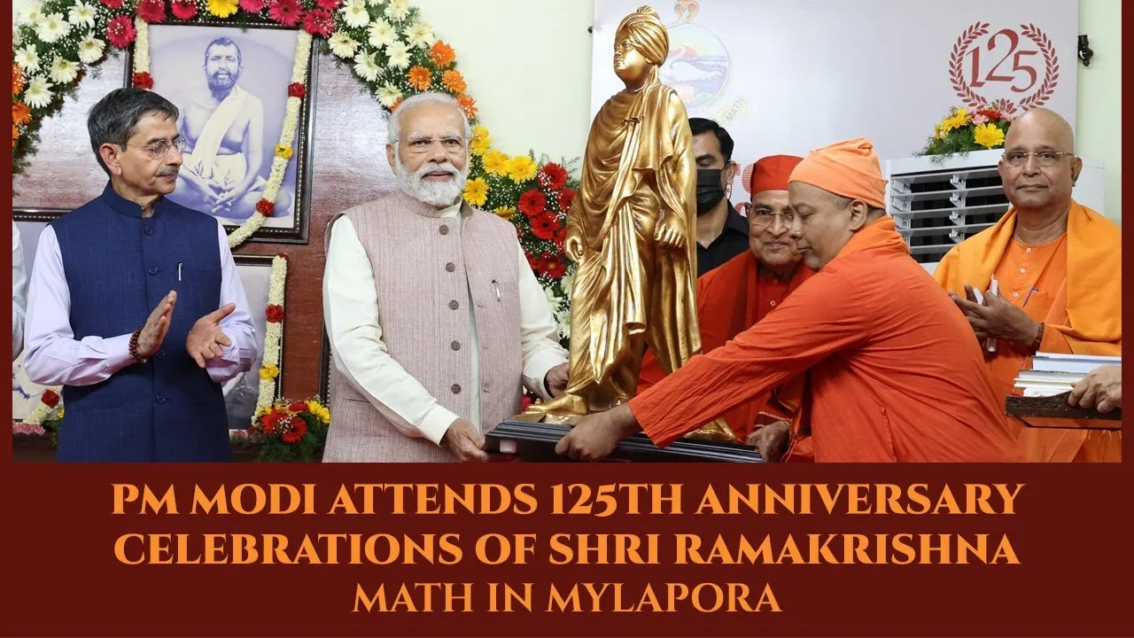 PM Modi attends 125th Anniversary celebrations of Shri Ramakrishna Math in  Mylapora - YouTube