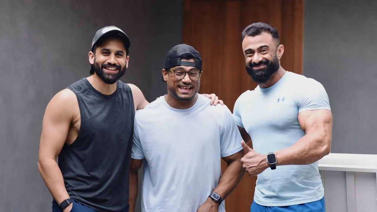 Flexing charm and biceps, Yuvasamrat Naga Chaitanya strikes a solid frame  with his trainer | #NC24