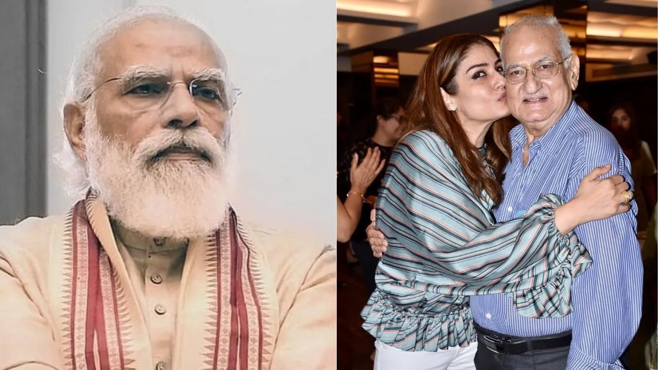 Raveena Tandon as Hiraben Modi in Maa Vande