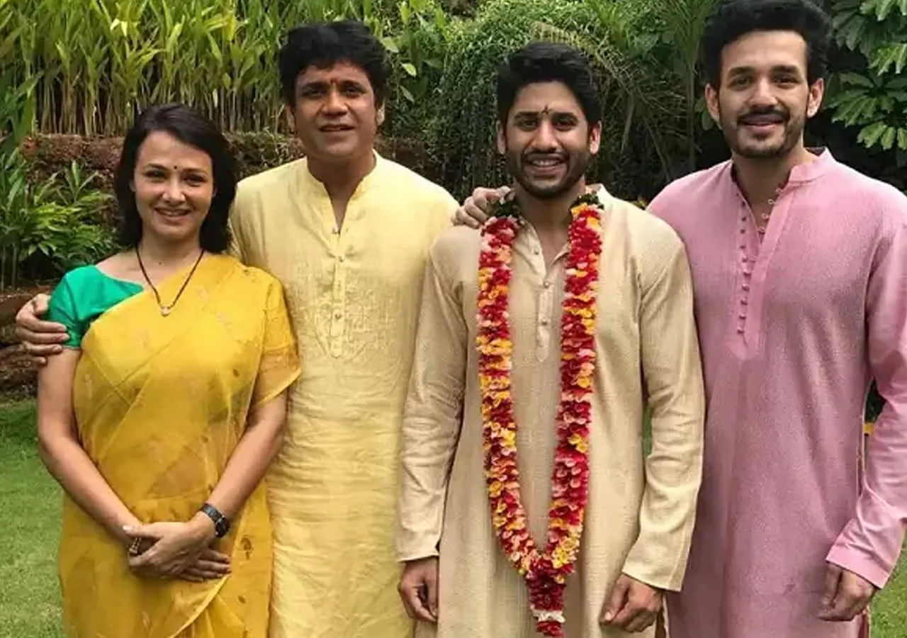 Nagarjuna with his family