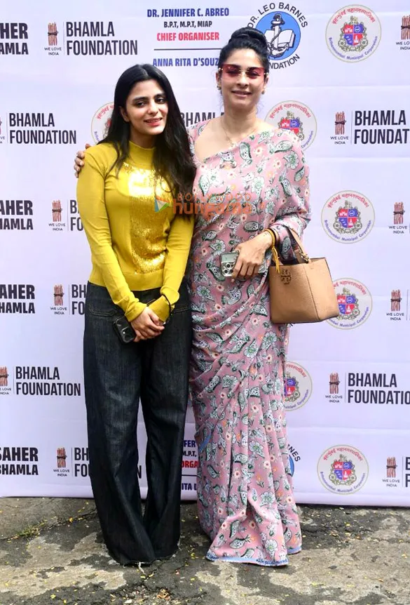 Photos Mr Asif Bhamla, Saher Bhamla and chief guest Tanishaa Mukerji  snapped at the medical camp organized by the Bhamla Foundation at St.  Peter's Church Ground, Bandra (2) | Saher Bhamla, Tanishaa