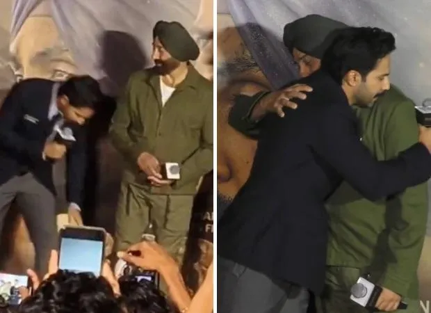 Border 2 teaser launch: Varun Dhawan TOUCHES Sunny Deol's feet; reveals,  &ldquo;Sunny sir arrived 4 days earlier on the sets; would observe the shoot;  NEVER seen a mega star do this&rdquo; 2 :