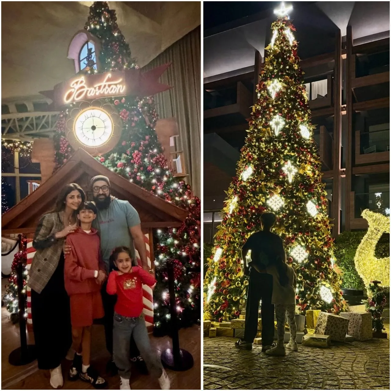 शिल्पा शेट्टी भी अपने परिवार के साथ क्रिसमस सेलिब्रेट करती हुईं नजर आ रही हैं. वो फैमिली संग बड़े से क्रिसमस ट्री के साथ पोज दे रही हैं. तस्वीर में उनके पति राज कुंद्रा और दोनों बच्चे भी नजर आ रहे हैं. डेकोरेशन बहुत ही सुंदर और यूनिक लग रही है. उनकी ये फैमिली फोटो फैंस को बहुत पसंद आ रही है.